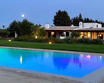 The pool in the evening